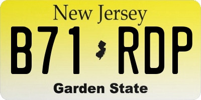 NJ license plate B71RDP