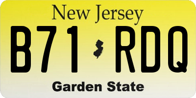 NJ license plate B71RDQ