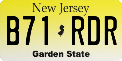 NJ license plate B71RDR