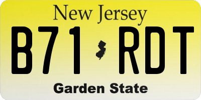 NJ license plate B71RDT
