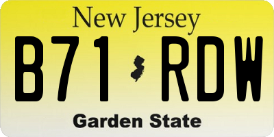 NJ license plate B71RDW