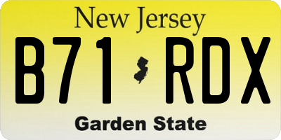 NJ license plate B71RDX