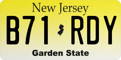 NJ license plate B71RDY