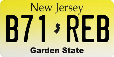 NJ license plate B71REB