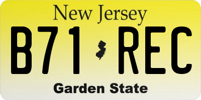 NJ license plate B71REC