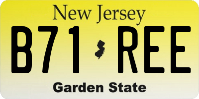 NJ license plate B71REE