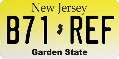 NJ license plate B71REF