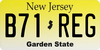 NJ license plate B71REG