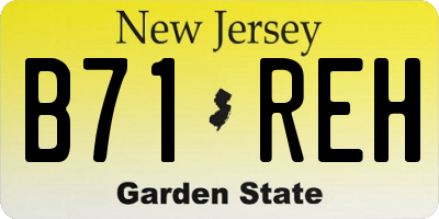 NJ license plate B71REH