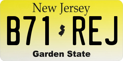 NJ license plate B71REJ
