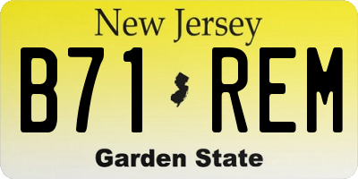 NJ license plate B71REM