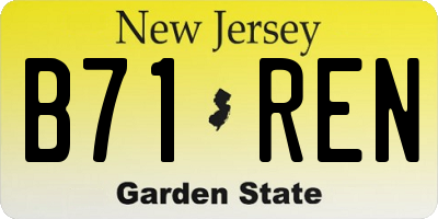 NJ license plate B71REN