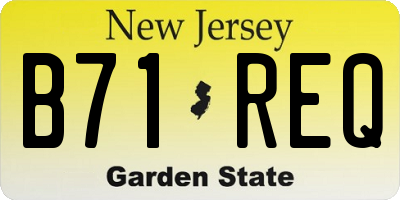 NJ license plate B71REQ