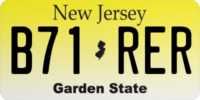NJ license plate B71RER
