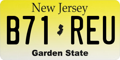 NJ license plate B71REU