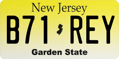 NJ license plate B71REY