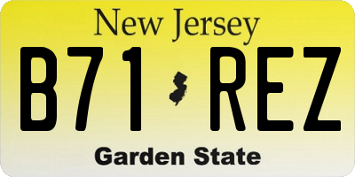 NJ license plate B71REZ