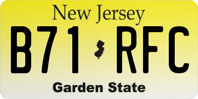 NJ license plate B71RFC