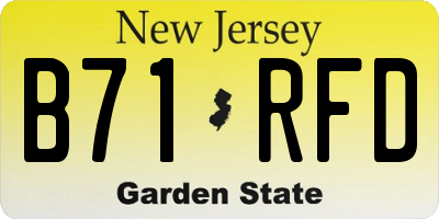 NJ license plate B71RFD