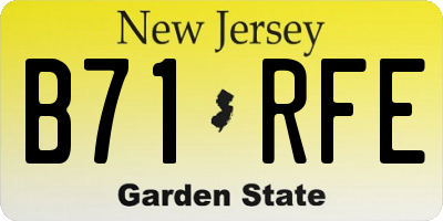 NJ license plate B71RFE