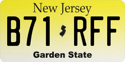 NJ license plate B71RFF