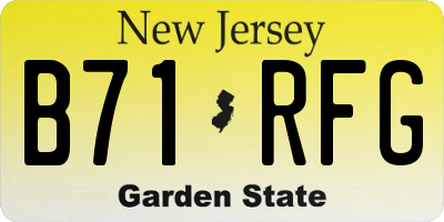 NJ license plate B71RFG
