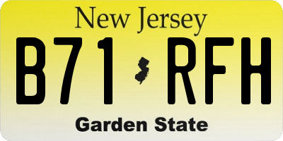 NJ license plate B71RFH