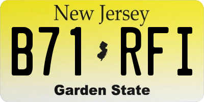 NJ license plate B71RFI