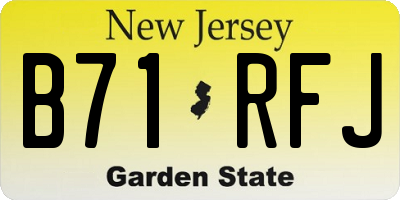 NJ license plate B71RFJ