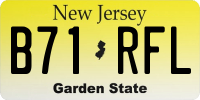 NJ license plate B71RFL