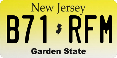 NJ license plate B71RFM