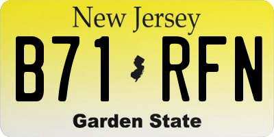 NJ license plate B71RFN