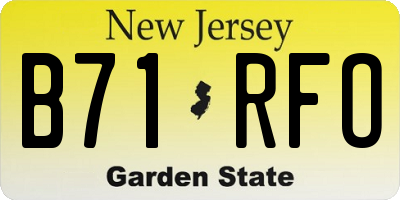 NJ license plate B71RFO