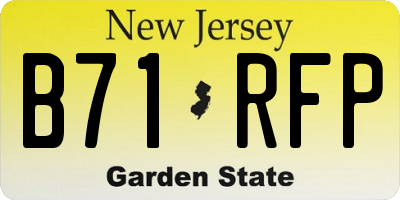 NJ license plate B71RFP