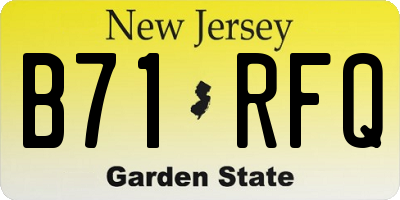 NJ license plate B71RFQ