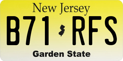 NJ license plate B71RFS