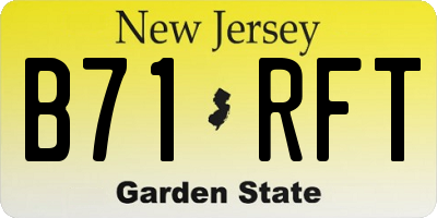 NJ license plate B71RFT