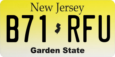 NJ license plate B71RFU