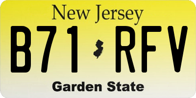 NJ license plate B71RFV