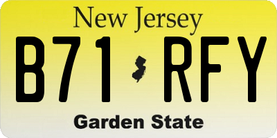 NJ license plate B71RFY