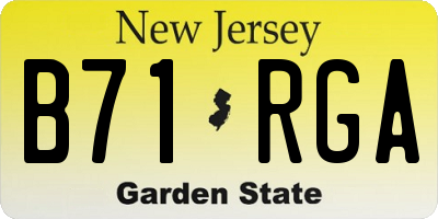 NJ license plate B71RGA