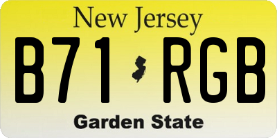 NJ license plate B71RGB