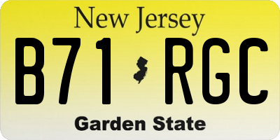 NJ license plate B71RGC
