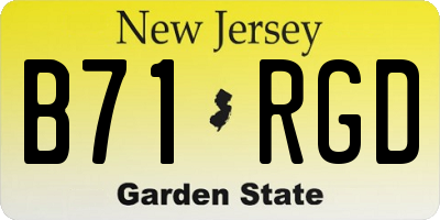 NJ license plate B71RGD