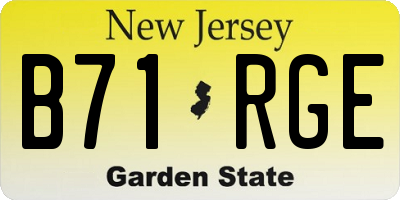 NJ license plate B71RGE