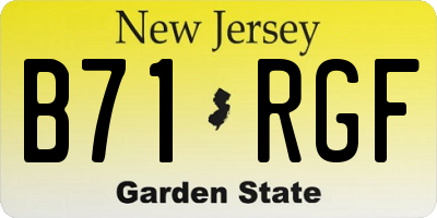 NJ license plate B71RGF