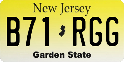 NJ license plate B71RGG