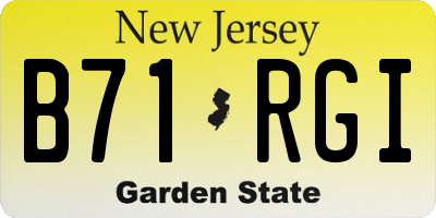 NJ license plate B71RGI