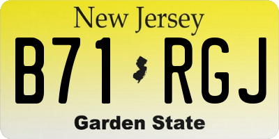 NJ license plate B71RGJ