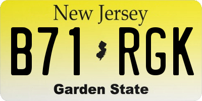 NJ license plate B71RGK
